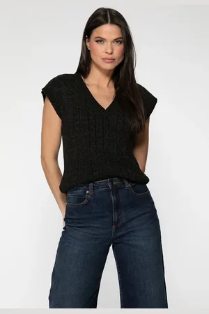 Guess Colete Tricot Tranças Decote V