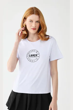 LANCA PERFUME Camiseta Reta Logo Branca