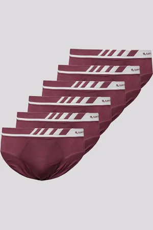 LUPO Kit 6 Cuecas Slip Microfibra Sem Costura Bordô