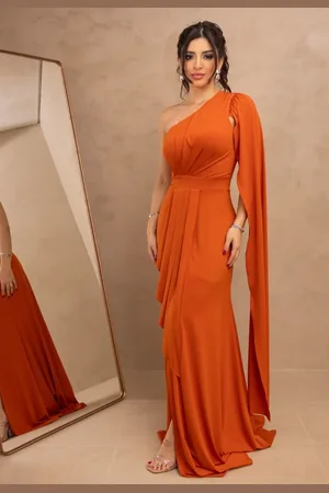 Cia do Vestido Vestido Longo de Festa Madrinhas uma Manga Fluity Ionara