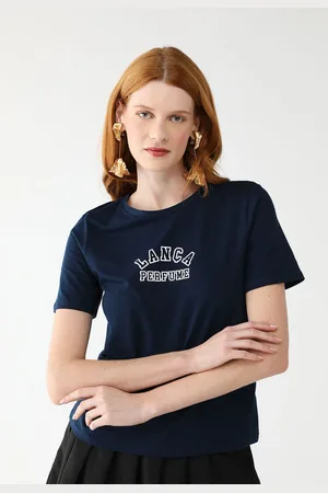 LANCA PERFUME Camiseta Reta Logo Azul-Marinho