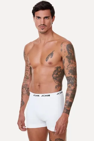 John John Cueca Boxer Poliamida Branca Pack 3UN