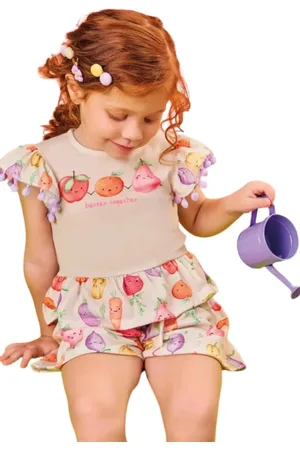 Kukiê Infantil - Conjunto de Bata e Shorts em Malha Fresh 77283