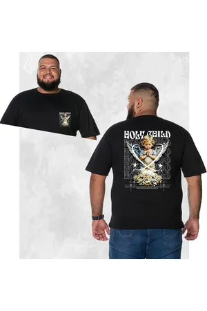 Nexstar Camiseta Plus Size Extra Grande Estampada Confortável Algodão Holy Child