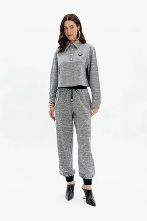 LANCA PERFUME Calça Jogging Cintura Alta Com Cordão