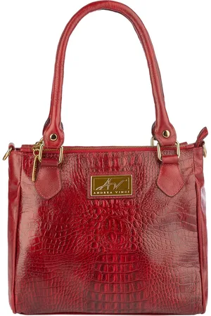 Andrea Vinci Bolsa de couro com divisórias croco Tiffy