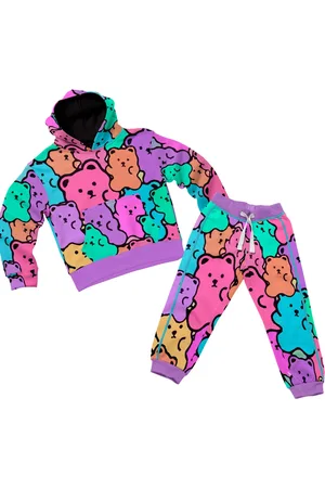 Bueno Infantil - Conjunto Moletom Temático Personagens Escolar Ursinhos Coloridos Carinhosos