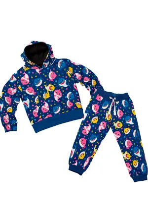 Bueno Infantil - Conjunto Moletom Kit Blusa de Frio e Calça Personagens Tubarões Filhotes