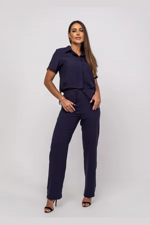 Salvatore Fashion Conjunto de Alfaiataria Calça Reta E Camisa M/C Salvatore