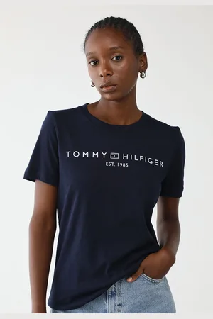 Tommy Hilfiger Camiseta Regular Logo Azul-Marinho