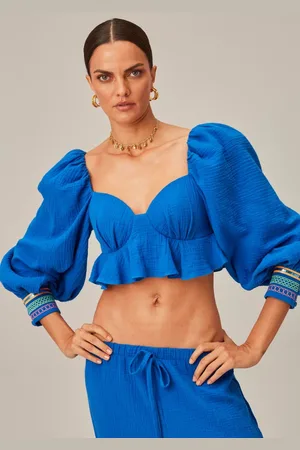 LANCA PERFUME Blusa Cropped Com Bordado
