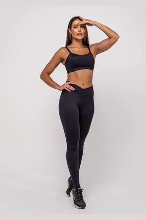 Salvatore Fashion Calça Legging Suplex Poliamida Cós Assimétrico Salvatore