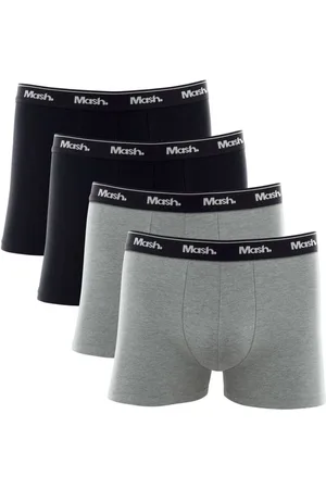 Mash Kit Cueca Boxer 4 Peças Masculina Algodão Elástico Azul marinho P