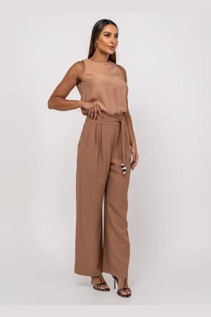 Salvatore Fashion Calça Alfaiataria Wide Leg Com Faixa Salvatore