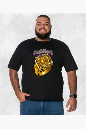 Nexstar Camiseta Plus Size Extra Grande Estampada Confortável Algodão Champions Ring