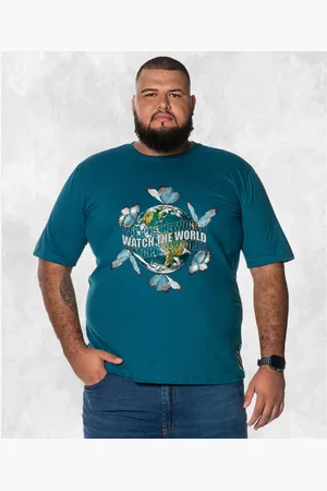 Nexstar Camiseta Plus Size Extra Grande Estampada Confortável Algodão Watch Word