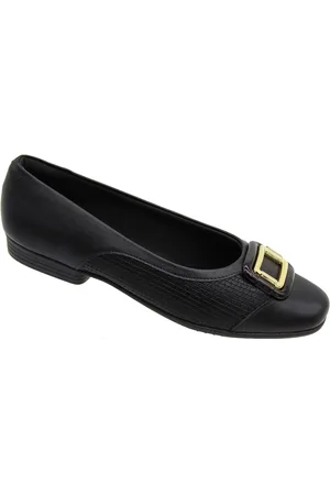 Zaxy Sapatilha Piccadilly Textura Aplique Metal Salto Pequeno Feminina