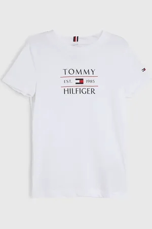 Tommy Hilfiger Infantil - Camiseta Manga Curta Tommy Hilfiger Logo Branca
