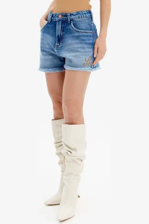 LANCA PERFUME Short Jeans Relaxed High Ou25 Feminino