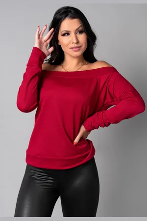 Mvb Modas Blusa Manga Longa Ombro a Ombro