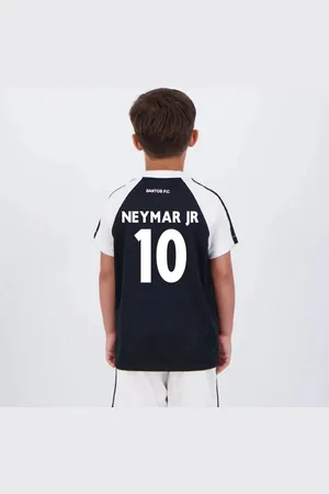 RetrôMania Camisa Santos Neymar JR 10 Farol Preta e Branca