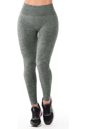 Zee Rucci Calça Legging Fitness Mescla Sem Costura Jacquard com Cós Alto Preta