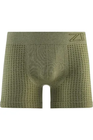 Zee Rucci Cueca Boxer Mescla sem Costura com Jacquard Xadrez Cactus