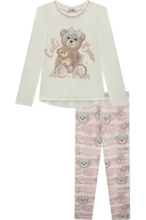Kukiê Infantil - Conjunto Blusa em Cotton e Calça Legging em Flytech
