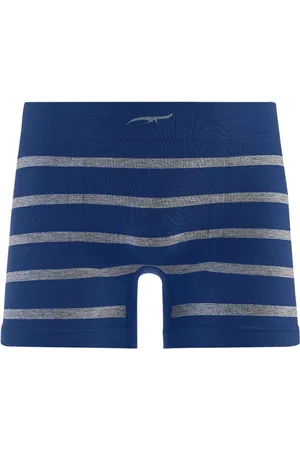 Zee Rucci Cueca Boxer Listrada sem Costura Cobalto
