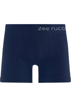 Zee Rucci Cueca Boxer Jacquard Quadriculado sem Costura Navy