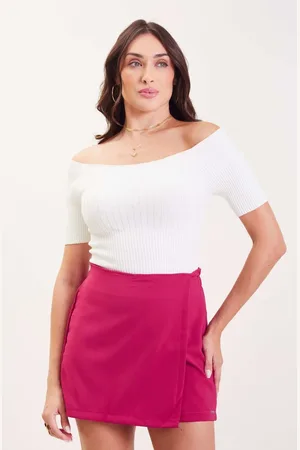 Marialicia Blusa Feminina Tricô Ombro a Ombro