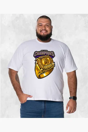 Nexstar Camiseta Plus Size Extra Grande Estampada Confortável Algodão Champions Ring