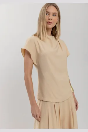 LEZ A LEZ Blusa De Mangas Curtas Em Alfaiataria Com Zíper Posterior