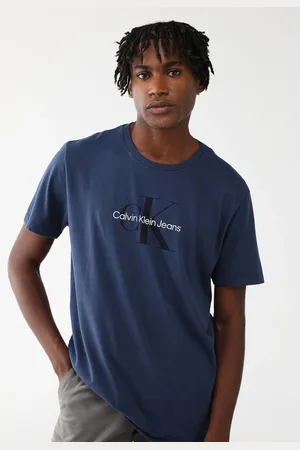 Calvin Klein Camiseta Reta Logo Azul-Marinho