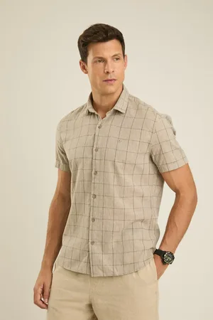 DOCTHOS Camisa Manga Curta Slim Xadrez Mescla Exclusivo Camisa Manga Curta Slim Xadrez Mescla Exclusivo 009 Claro Gg