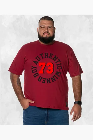 Nexstar Camiseta Plus Size Extra Grande Estampada Confortável Algodão Winer Boy - Bordo