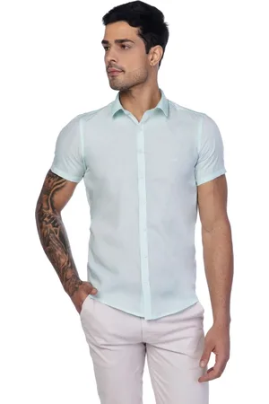 Zuggy Zi Camisa Social Masculina Slim Manga Curta - Zuggy-zi