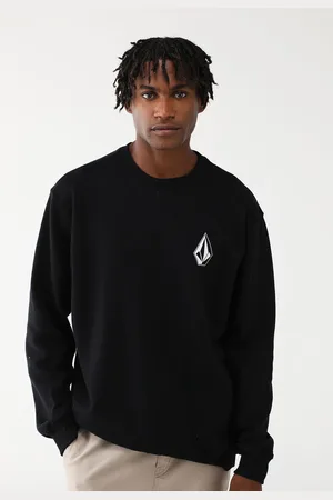 Volcom Blusa de Moletom Flanelada Fechada Reta Careca Preta