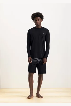 Fico Camiseta Básica De Mangas Longas Em Malha De Poliamida