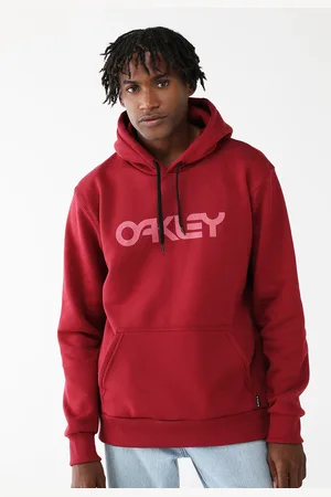Oakley Blusa de Moletom Flanelada Fechada Reta Mod b1b Hoodie Vermelha