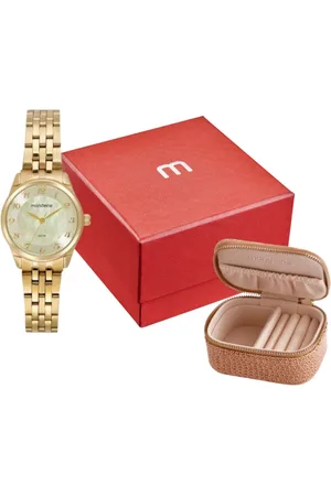 Mondaine Kit Relógio Feminino Madrepérola Com Porta-Joias