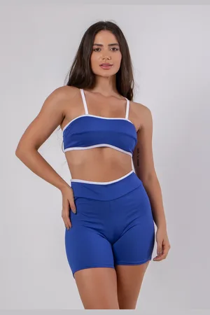 4 Estações Conjunto Fitness Bicolor Short e Top Academia Royal