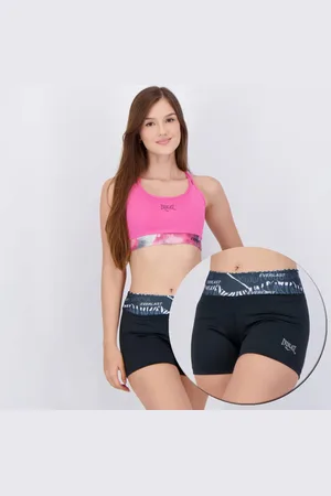 Everlast Conjunto Shorts e Top Basic IV Feminino Preto e Rosa