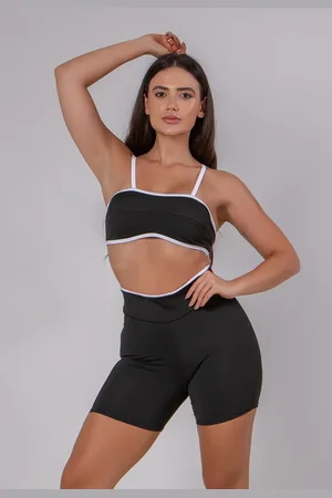 4 Estações Conjunto Fitness Bicolor Short e Top Academia