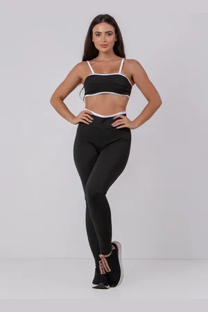 4 Estações Conjunto Fitness Bicolor Academia