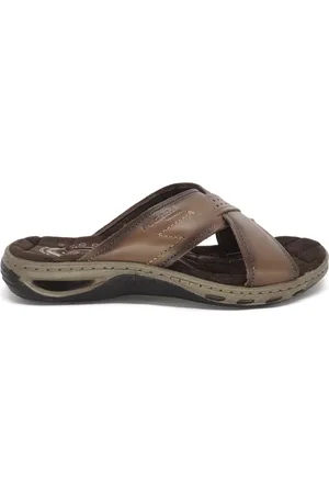 PEGADA Chinelo Masculino Couro Amortech Tira Cruzada 131661 Pinhão