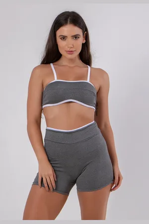 4 Estações Conjunto Fitness Bicolor Short e Top Academia