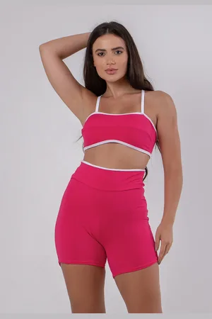 4 Estações Conjunto Fitness Bicolor Short e Top Academia