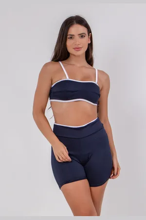 4 Estações Conjunto Fitness Bicolor Short e Top Academia Marinho