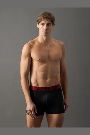 Calvin Klein Kit 2 Cuecas Boxer Cotton Intense Power Calvin Klein Underwear - Preto/Vermelho Escuro